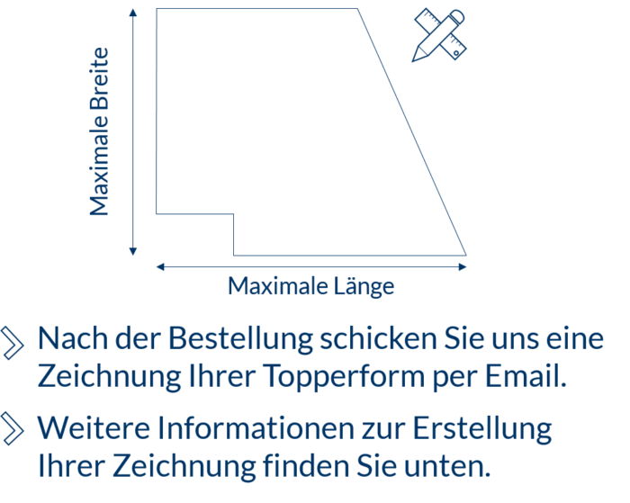 Topper jeglicher Form ohne Rundungen