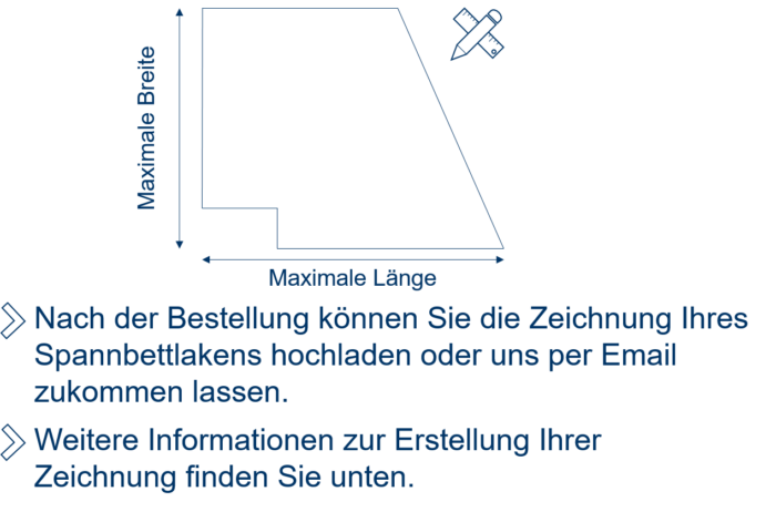 Spannbettlaken jeglicher Form ohne Rundungen